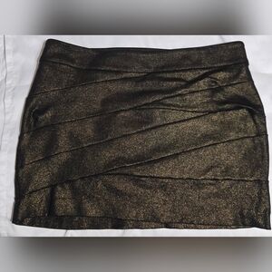 Express Black and Gold Mini Skirt
